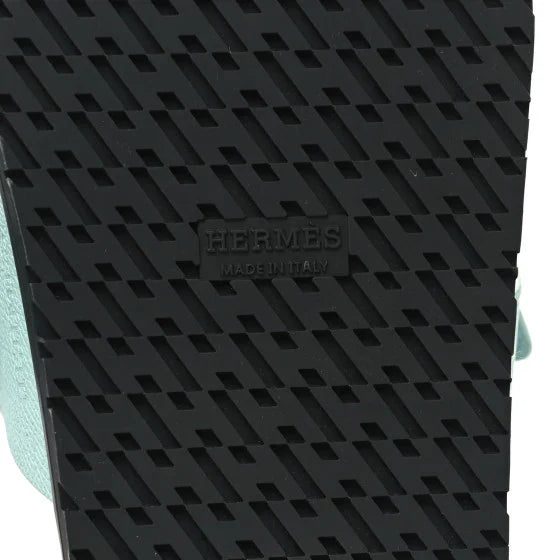 Hermes Epsom Womens Chypre Sandals 39 Bleu Cristaux