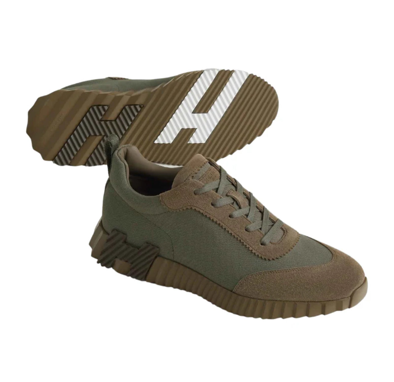 Hermès Bouncing Sneaker in Cotton Canvas and Suede