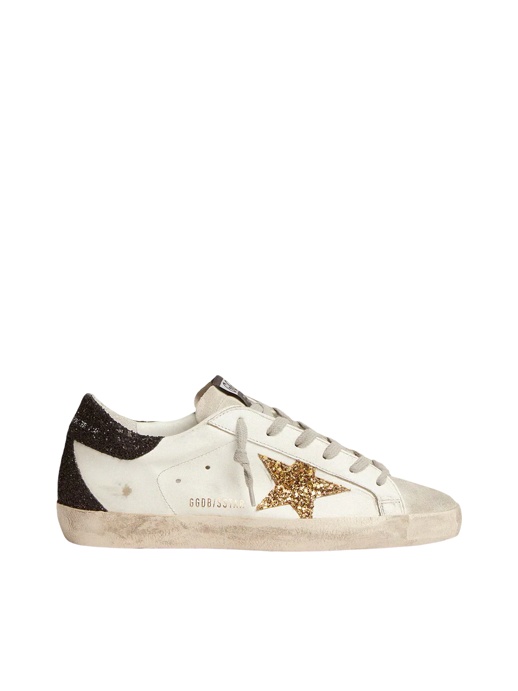 Goldengoose Women’s Super-Star
in nappa leather with gold glitter star and black glitter heel tab