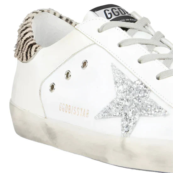 Golden Goose Superstar Glitter Zebra Low-Top Sneakers