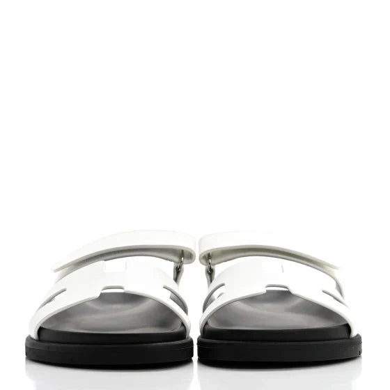 Hermes Calfskin Womens Chypre Sandals White